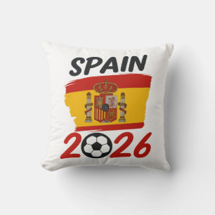 Spain 2026 Soccer Fan Design with Flag Colors Throw Pillow