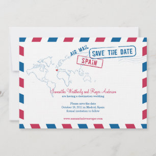 Spain Air Mail Wedding Save The Date