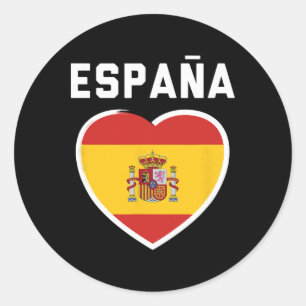 Spain And Espana - Soccer And Footll Flag Jersey Classic Round Sticker