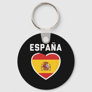 Spain And Espana - Soccer And Footll Flag Jersey Keychain