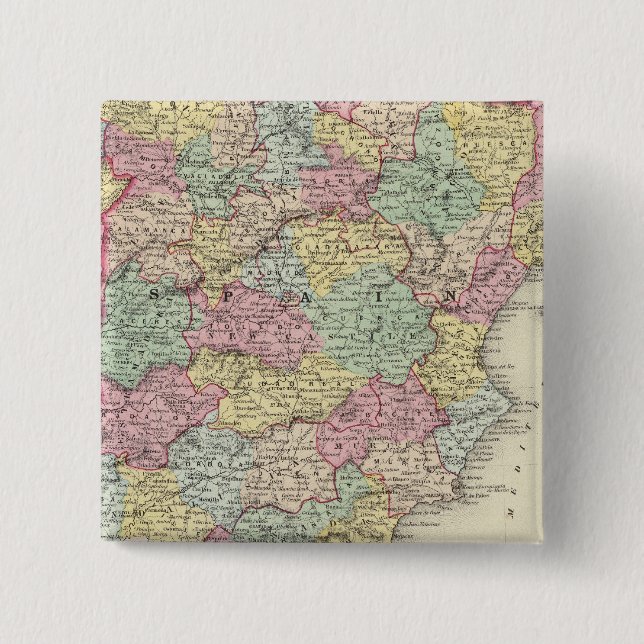 Spain And Portugal 3 2 Inch Square Button (Front)