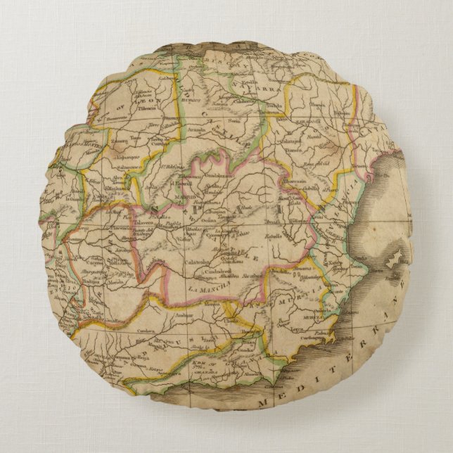 Spain and Portugal 4 Round Pillow (Front)