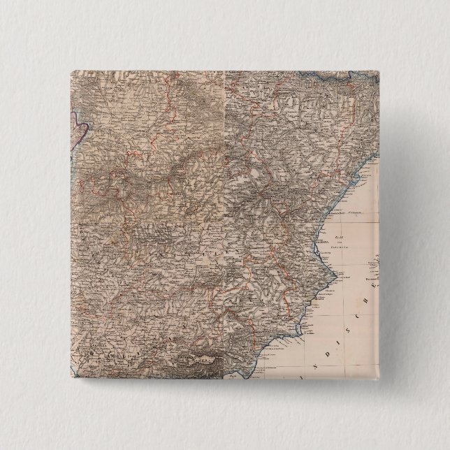 Spain and Portugal 7 2 Inch Square Button (Front)