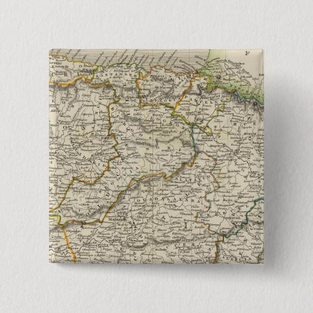 Spain and Portugal 9 2 Inch Square Button (Front)