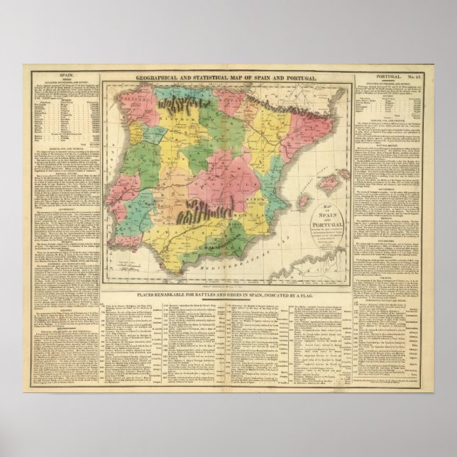 Spain and Portugal Chronology Map Poster (Front)