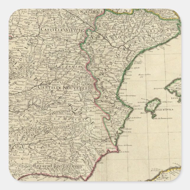 Spain and Portugal Square Sticker (Front)
