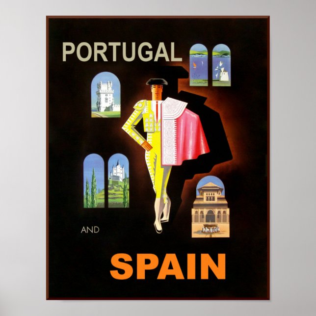 Spain and Portugal travel poster. Poster (Front)