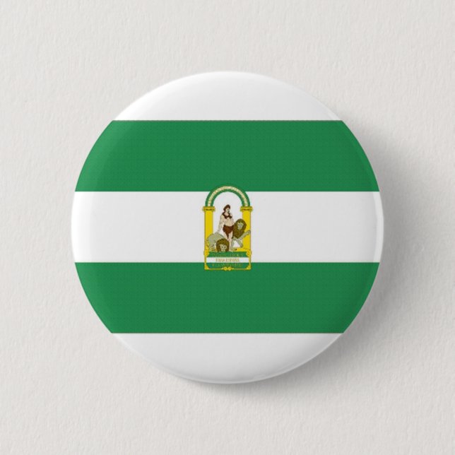 Spain Andalucia Flag 2 Inch Round Button (Front)