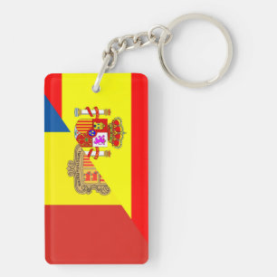spain andorra half flag country symbol keychain
