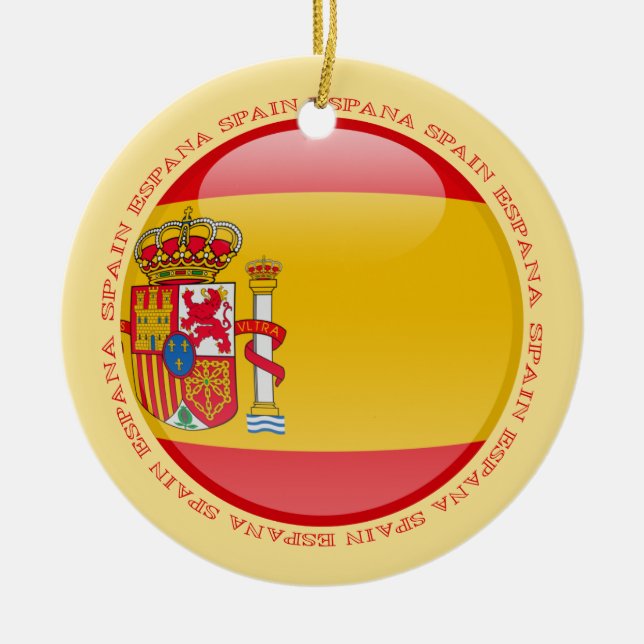 Spain Bubble Flag Ceramic Ornament (Front)