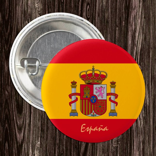 Spain button, patriotic Spanish Flag fashion 1 Inch Round Button (Creator Uploaded)