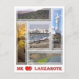 Spain - Canary Islands - Lanzarote - I Love - Postcard