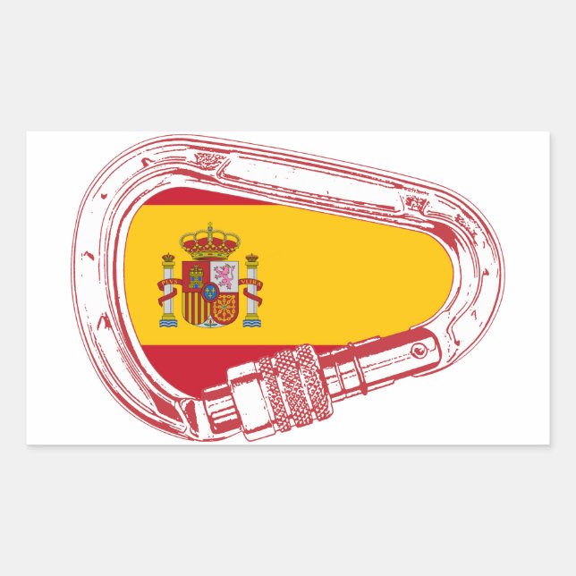 Spain Carabiner Flag Sticker (Front)