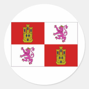Spain Castilla Leon Flag Classic Round Sticker