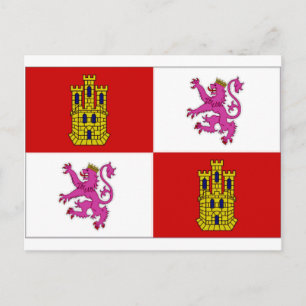 Spain Castilla Leon Flag Postcard