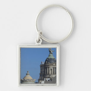 Spain, Catalonia, Barcelona. Barcelona roof top 2 Keychain