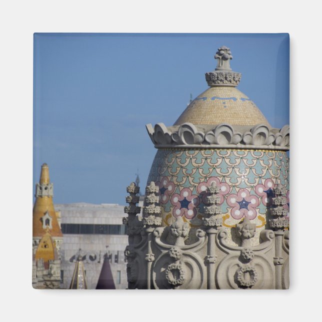 Spain, Catalonia, Barcelona. Barcelona roof top Magnet (Front)