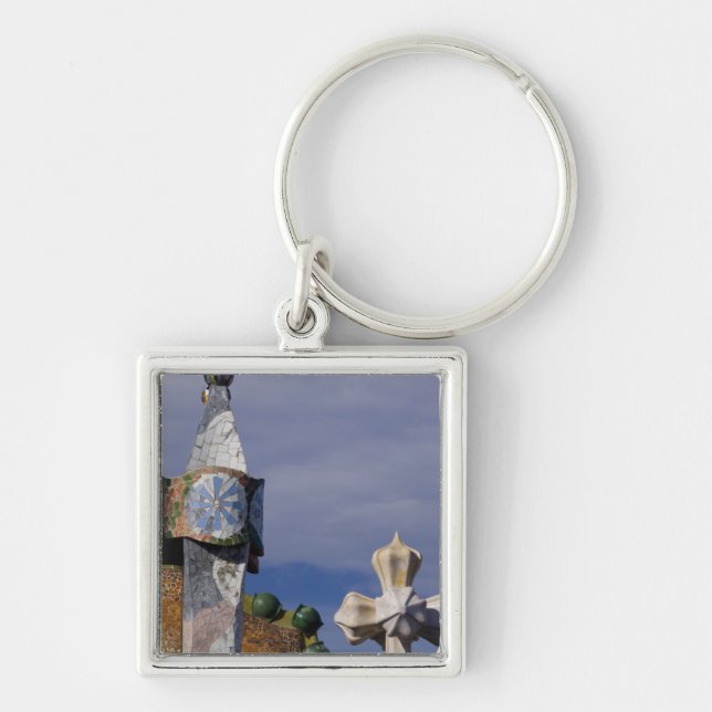 Spain, Catalonia, Barcelona. Casa Batllo (1906). 3 Keychain (Front)