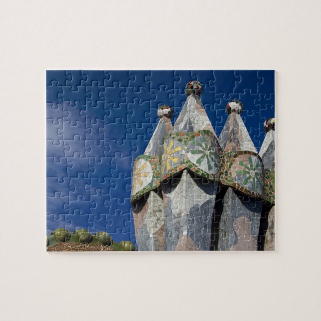 Spain, Catalonia, Barcelona. Casa Batllo (1906). Jigsaw Puzzle (Horizontal)
