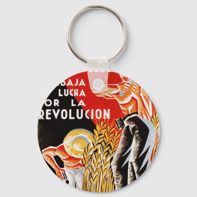 Spain civil was CNT-FAI original poster 1936 Keychain (Front)