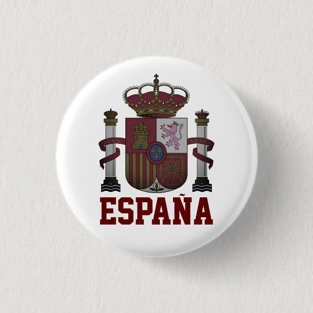 SPAIN Coat of Arms 1 Inch Round Button (Front)