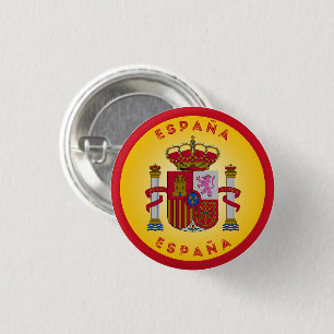 Spain Coat of Arms Circle Shape  1 Inch Round Button