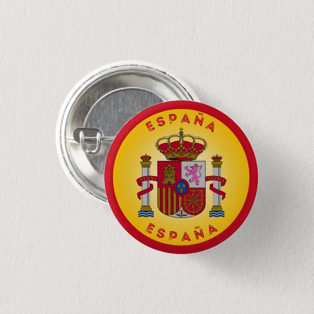 Spain Coat of Arms Circle Shape  1 Inch Round Button (Front & Back)