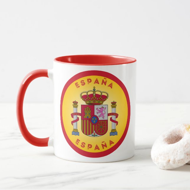 Spain Coat of Arms Circle Shape  Mug (With Donut)