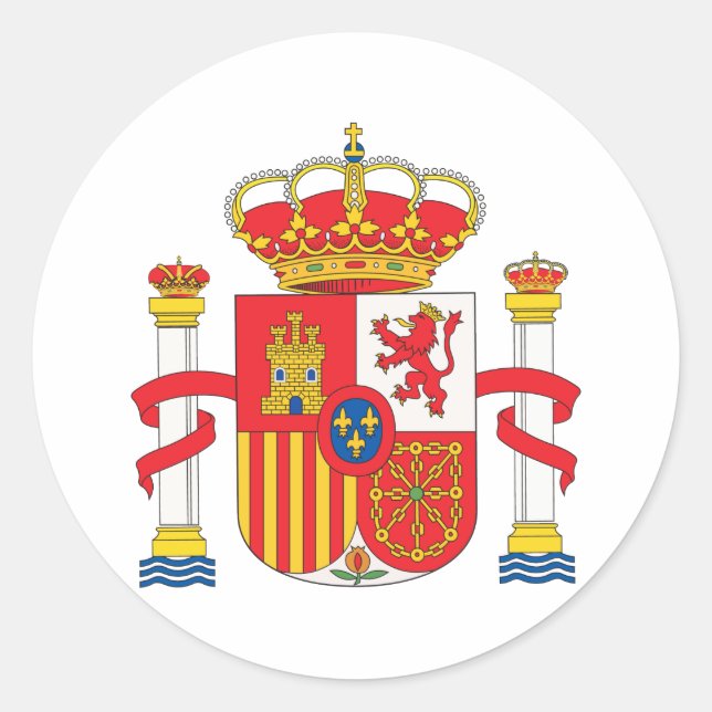 Spain Coat Of Arms Classic Round Sticker (Front)