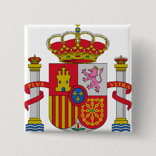 Spain Coat of Arms detail 2 Inch Square Button