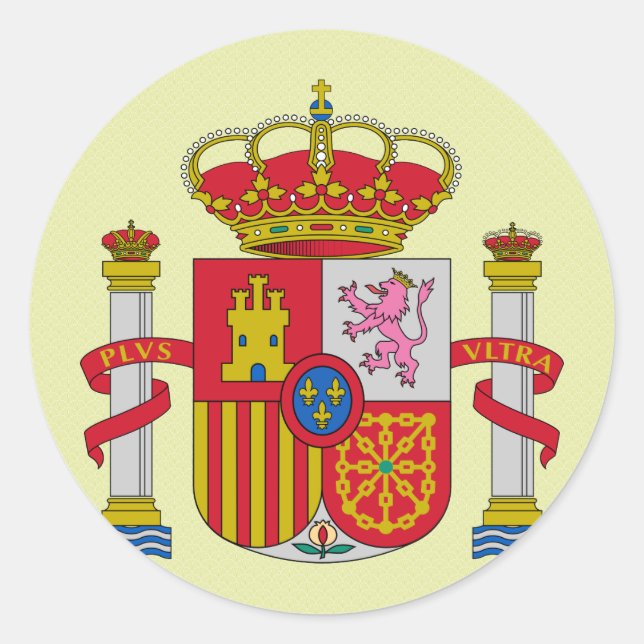 Spain Coat of Arms detail Classic Round Sticker (Front)