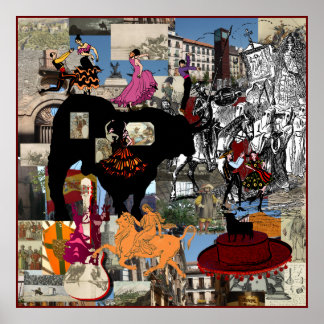 Spain collage Spanish culture gifts Poster