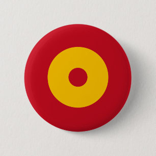 Spain country flag roundel round circle symbol arm 2 inch round button