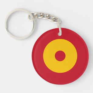 Spain country flag roundel round circle symbol arm keychain