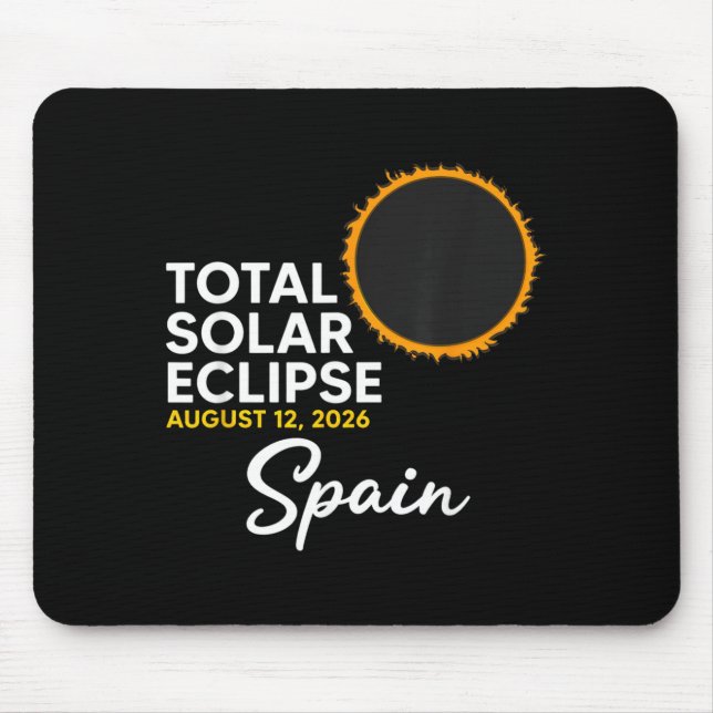 Spain Eclipse Solar Event 12 August 2026 Total Mouse Pad (Front)