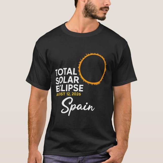 Spain Eclipse Solar Event 12 August 2026 Total T-Shirt (Front)