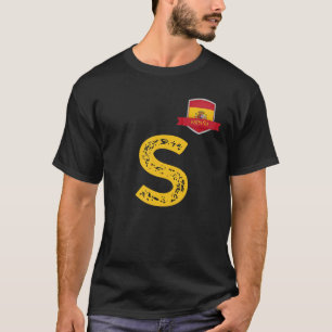 Spain Espa a Human Flag Letter S Spain Espa a T Sh T-Shirt