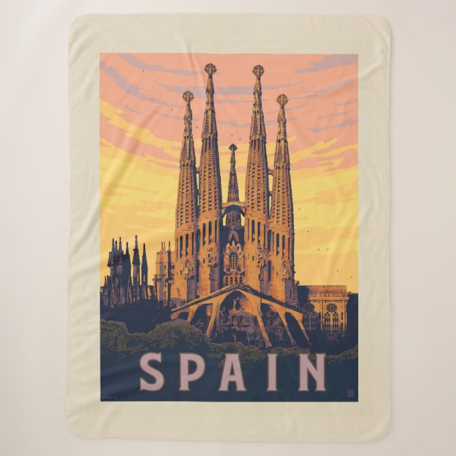 Spain | Familia Sagrada Sherpa Blanket (Front)
