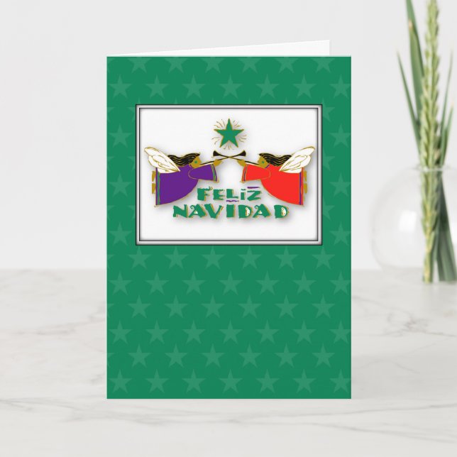 Spain, Feliz Navidad Angels Card (Front)