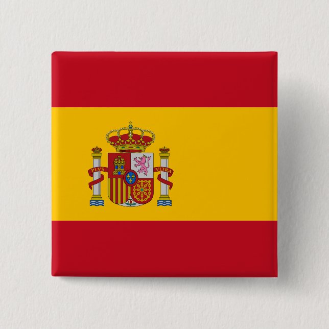 Spain Flag 2 Inch Square Button (Front)