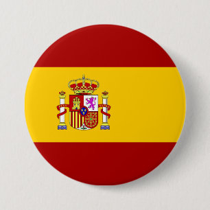 Spain flag 3 inch round button