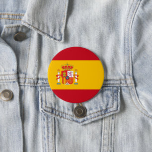 Spain flag 3 inch round button