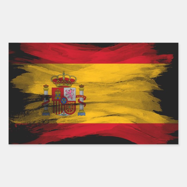 Spain flag brush stroke, national flag sticker (Front)