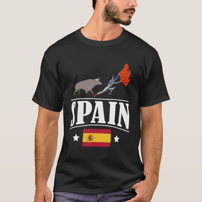 Spain Flag Bull Fighting Spanish T-Shirt (Front)