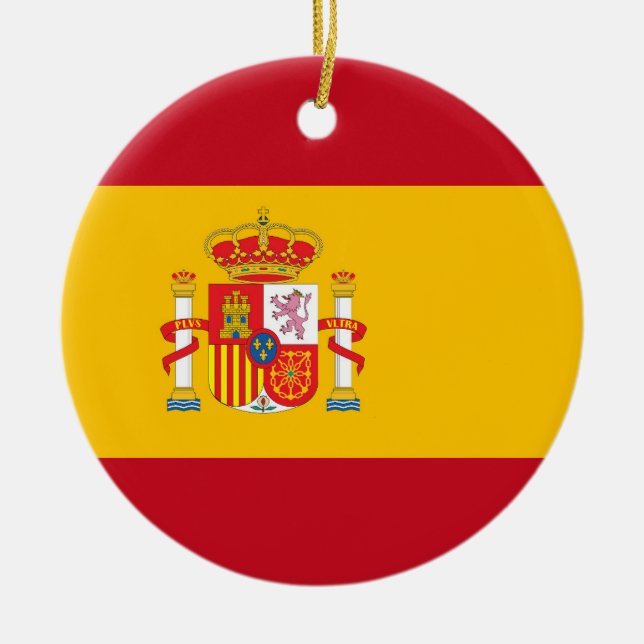 Spain flag ceramic ornament (Front)