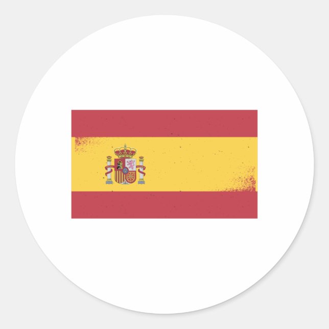Spain Flag Classic Round Sticker (Front)