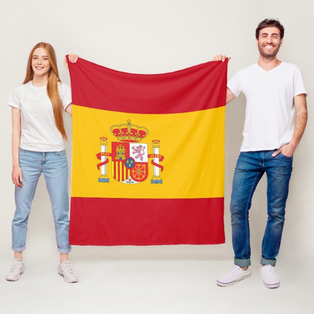 Spain flag fleece blanket (In Situ)