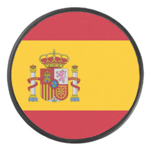 Spain Flag Hockey Puck
