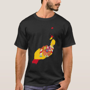 Spain flag in Lanzarote outline Lanzarote T-Shirt