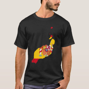 Spain flag in Lanzarote outline Lanzarote T-Shirt